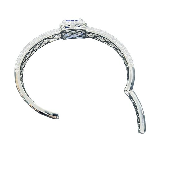 Smithsonian Bismarck Silver Tone, Sapphire And Clear Crystal Cuff Bracelet (5927 - Picture 7 of 8